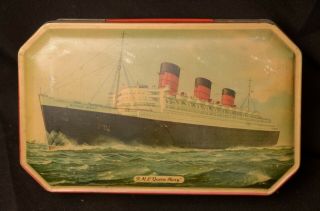 Vintage Bensons English Candies Rms Queen Mary Tin Box