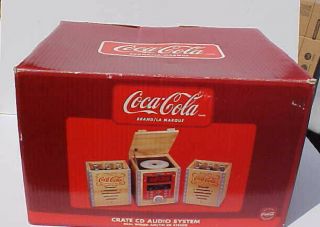 Rare Coca Cola Real Wood Crate Am/fm Cd Stereo Audio System