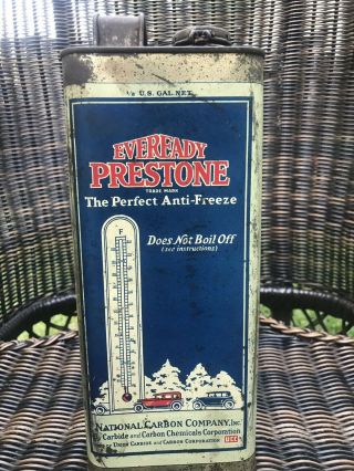 Vintage 1/2 U.  S.  Gal.  Net Everyready Prestone The Perfect Anti - Freeze Can