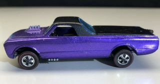 Hot Wheels Redline 1967 Custom Fleetside Metallic Purple With Black Interior