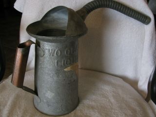 Vintage Galvanized Oil Can - 2 Quart - Flexible Spout - Nyc - Pa 61 Minn - Copper Handle