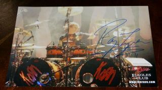 Korn Drummer Ray Luzier Signed 8x12 Photo & Setlists