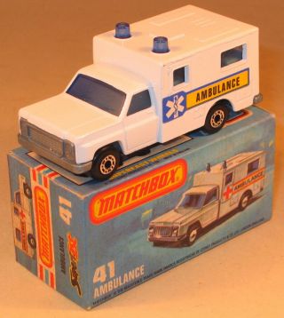 Matchbox Superfast No 41 Ambulance In White.  Boxed