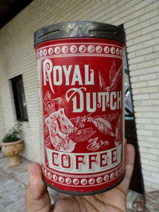 Vintage Royal Dutch Lipton’s Coffee Tin Albany,  York Ny