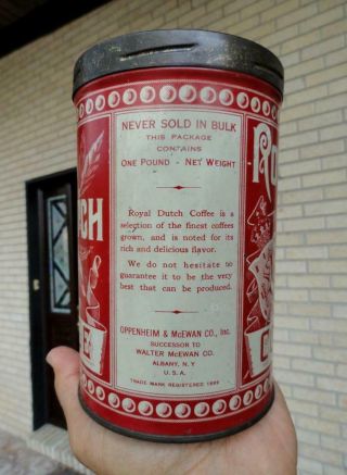 vintage ROYAL DUTCH Lipton’s COFFEE TIN Albany,  York NY 8