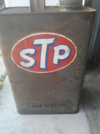 Vintage 2 Gallon Metal Stp Motor Oil Can.  Very Rare