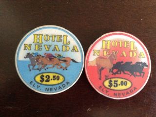 2.  50 And 5.  00 Hotel Nevada Casino Chips