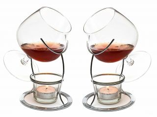 Large Brandy And Cognac Snifter Warmer Glass Gift Set 2x 400ml Crystal Glasses