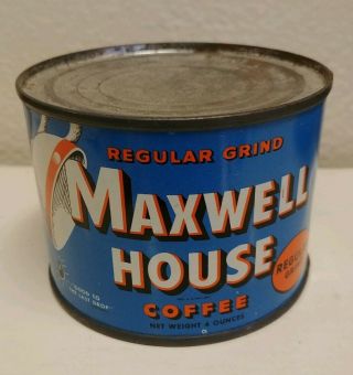 Vintage Maxwell House Coffee Can Antique Advertising Tin 4 Oz.