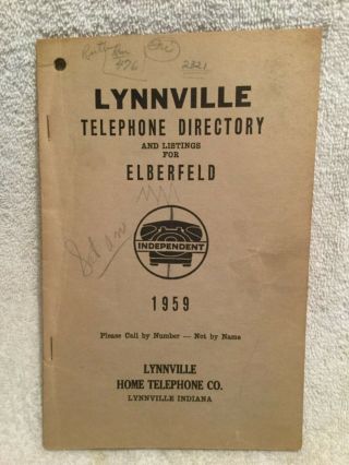 1957 Telephone Book Lynnville & Elberfeld In Names & Addresses Great Vintage Ads