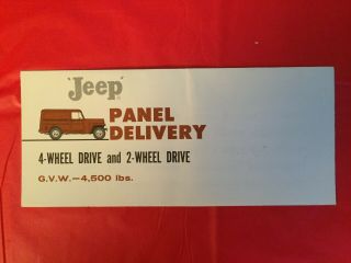 1960 Jeep " Panel Delivery " Van Truck Car Dealer Sales Brochure (willys Motors)