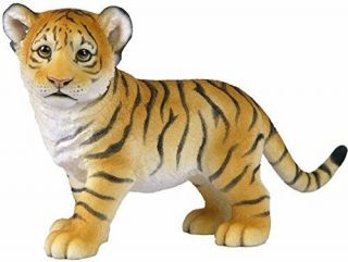 Tiger Cub Sculpture Figurine Wildlife Statue Wild Animals Big Cat Standing