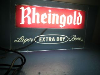 Vintage Rheingold Larger Extra Dry Beer Light Sign,  Great