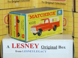 Matchbox Lesney 6d Ford Pick Up Truck Type F Model Empty Box Only