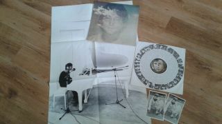 John Lennon - Imagine Lp,  Lyric Inner Poster,  2 Postcards