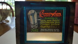Vintage Glass Advertisement Slides,  Cunningham Radio Standard Since 1915