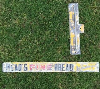 Vintage Mead’s Fine Bread Door Push Mrtal Sign Country Store
