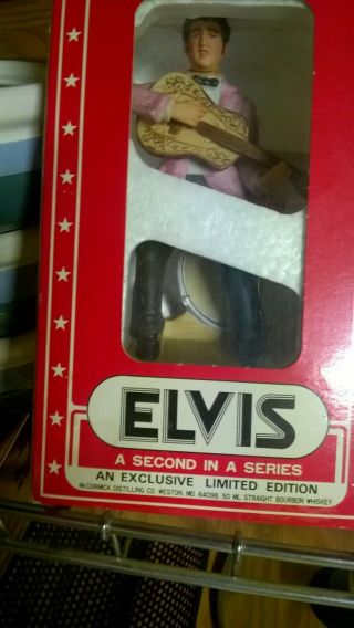 Vtg Elvis Presley Collectible Decanter Whiskey Music Box Base 1977 Mccormick