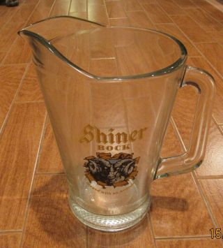 Shiner Bock Premium Beer Large Glass Pitcher