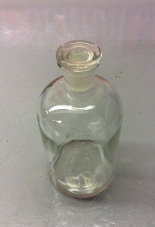Vintage T.  C.  W.  Co Medicine Apothecary Clear Glass Bottle With Stopper