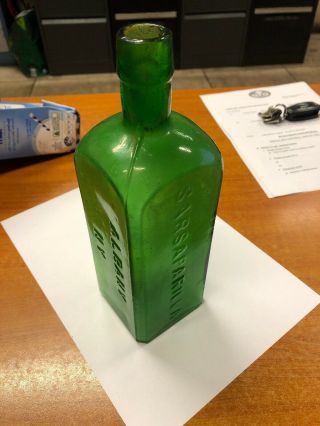 Lime Green Dr Townsends Sarsaparilla Bottle