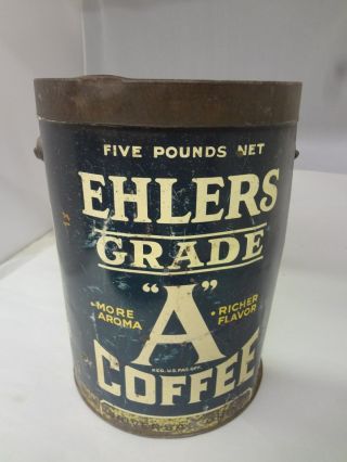 Vintage Ehlers Grade A Coffee With Lid Advertising Collectible M - 508