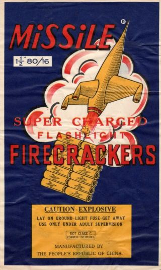 Missile Brand Firecracker Brick Label,  C5,  80/16 
