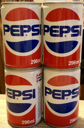 4 - Rare Vintage Pull Top Pepsi Cans From Buraydah,  SA 296ml Opened 2
