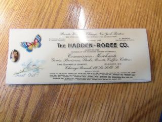 Celluloid Advertising Blotter Hadden Rodee Co Commission Merchants Milwaukee,  Wi