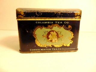 Vintage Tea Tin: White Lily Flower Tea,  Columbia Tea Co.