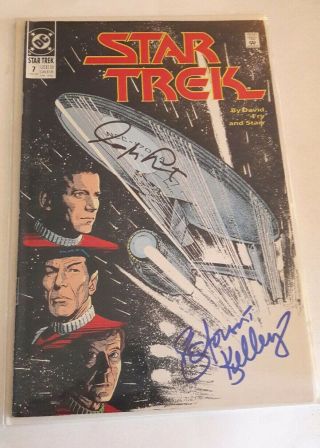 Star Trek 7.  Apr 1990.  Dc.  F/vf.  Signed By William Shatner / Deforest Kelley