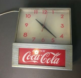 Coca - Cola Vintage Clock - Price Brothers Coca - Cola Clock.  Silver Colored.