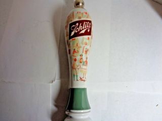 Vintage Schlitz Beer Tap Handle 13.  5 inch Plastic and Brushed Metal 6