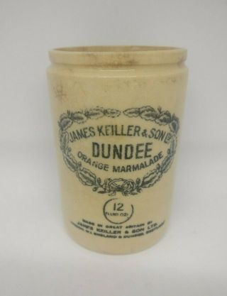 James Keiller Sons Dundee Marmalade Crock 12oz Made In Great Britain Without Lid