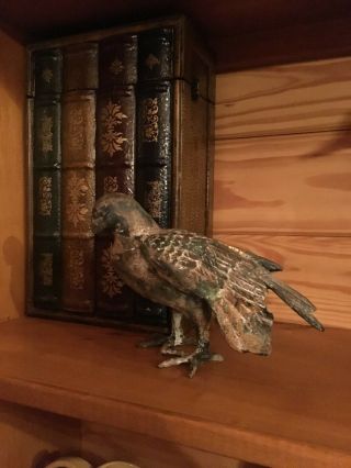 Metal Or Cast Iron Bird Dove Pigeon Eagle Rustic Antiqued Garden Statue