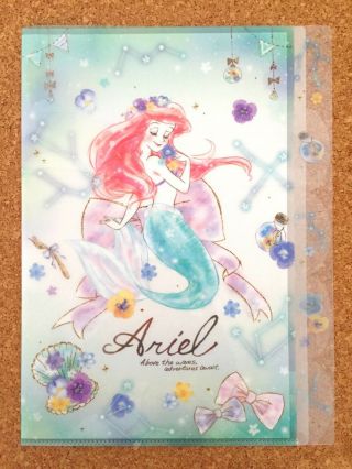 Disney Princess Little Mermaid Ariel Die Cut 5 Index A4 Clear Plastic Folder
