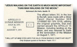 Xv " Pencil Annotation With Lunar Surface Flown Graphite - Ex.  Jim Irwin - 7h503