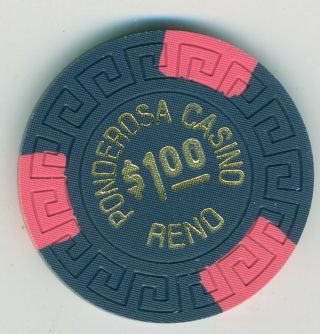 1970s $1 Chip From The Ponderosa Casino In Reno,  Book Value $40 - $49