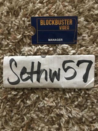 Blockbuster Video Inc.  Plastic Manager Name Tag