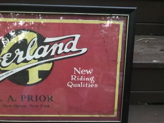 Vintage OVERLAND car Advertising Cardboard Sign Gas Oil Car Litho 4