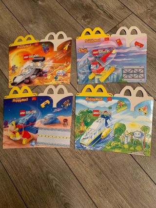 Mcdonald’s Happy Meal Box Vintage 4 Set Lego System 1994 Ronald Mcdonald