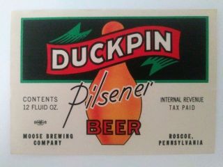 Pa - Irtp - Duckpin Pilsener - 12oz - Moose Brwg Co - Roscoe 810