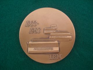 Vintage 1933 - 1983 Ibm 50th Typewriter Anniversary Medallic Art Bronze Medallion