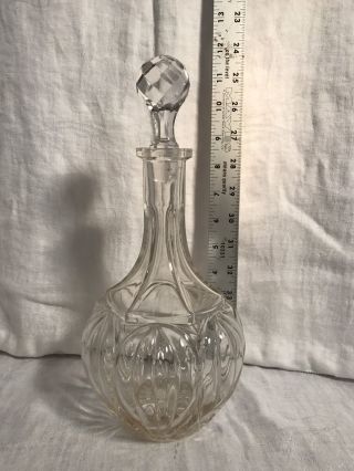 Liquor Decanter Clear Glass Vintage Vtg