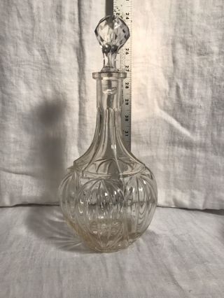 Liquor decanter clear glass vintage VTG 2