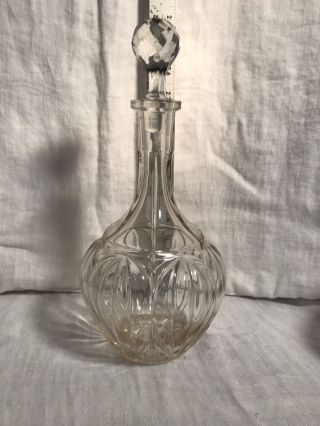 Liquor decanter clear glass vintage VTG 3