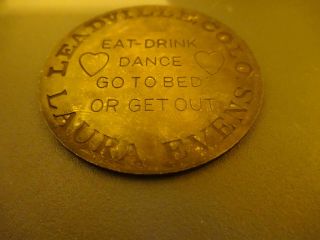 Vintage Brass Brothel Token Laura Evens Leadville Colo Cat House Coin