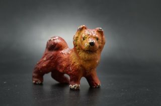 Vtg Painted Hubley Cast Iron Chow Chow Puppy Dog Party Favor