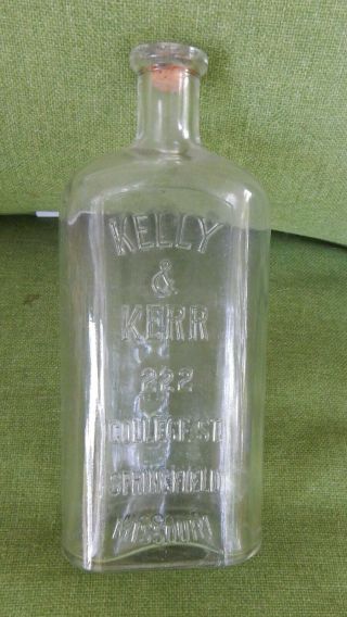 Kelly & Kerr Springfield,  Missouri Mo Large Whiskey Bottle