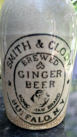 Ginger Beer Bottle Smith and Clody Buffalo N.  Y.  Stoneware Stone Antique 4